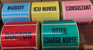 A&E Trauma Team ID labels