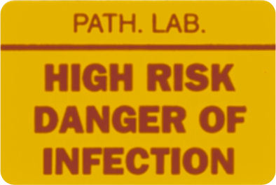 High Risk of infection Label High Risk of infection Label